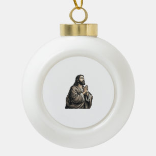 Boule En Céramique Chemise religieuse de l'homme priant de gravure vi