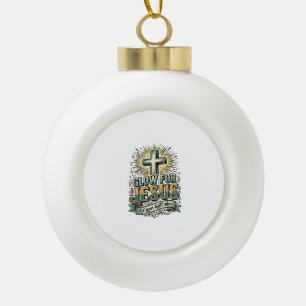Boule En Céramique Chemise vintage de croix chrétienne Brille pour Jé