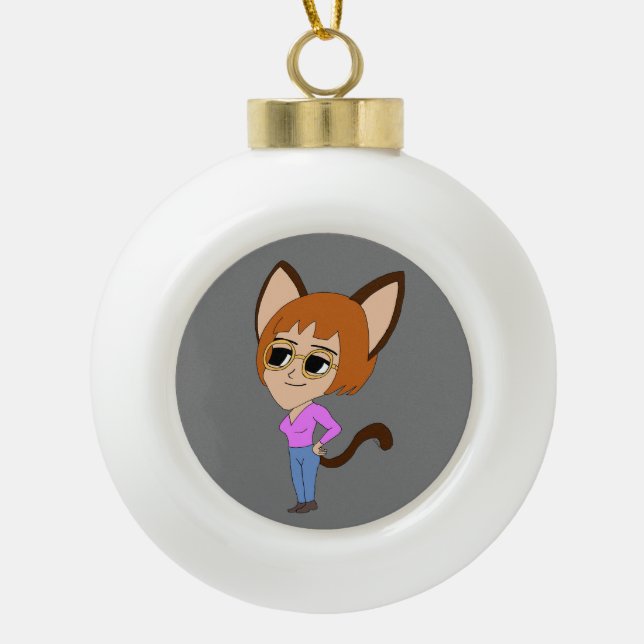 Boule En Céramique chibi catgirl (Devant)