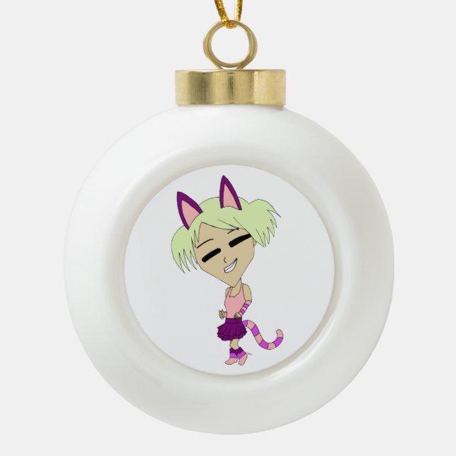 Boule En Céramique chibi catgirl (Devant)