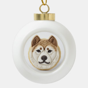 Boule En Céramique Chien Akita Inspiré de la 3D