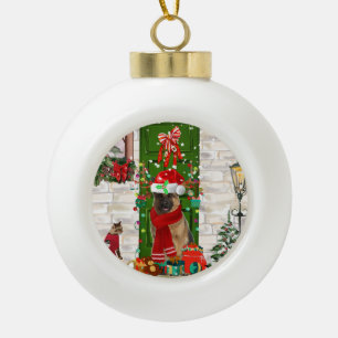Boule En Céramique Chien berger allemand Noël