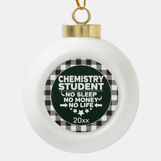 Boule En Céramique Chimie Étudiant Dormir Argent Vie Blanche Plantée (Devant)