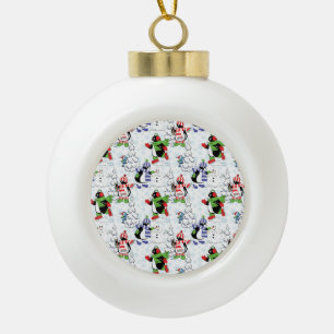 Boule En Céramique Christmas penguin ice skating