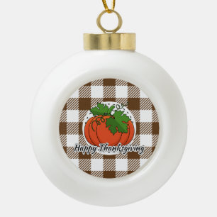 BOULE EN CÉRAMIQUE CITROUILLE BROWN - BON THANKSGIVING