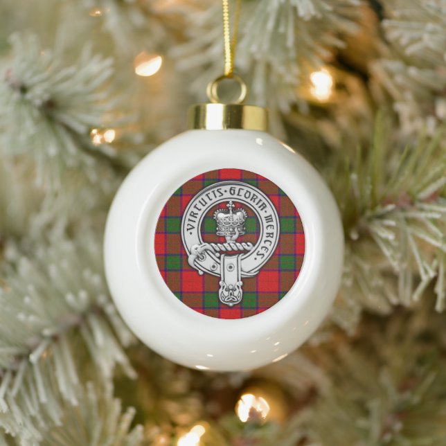 Boule En Céramique Clan Donnachaidh (Robertson) Crest & Tartan (Arbre)