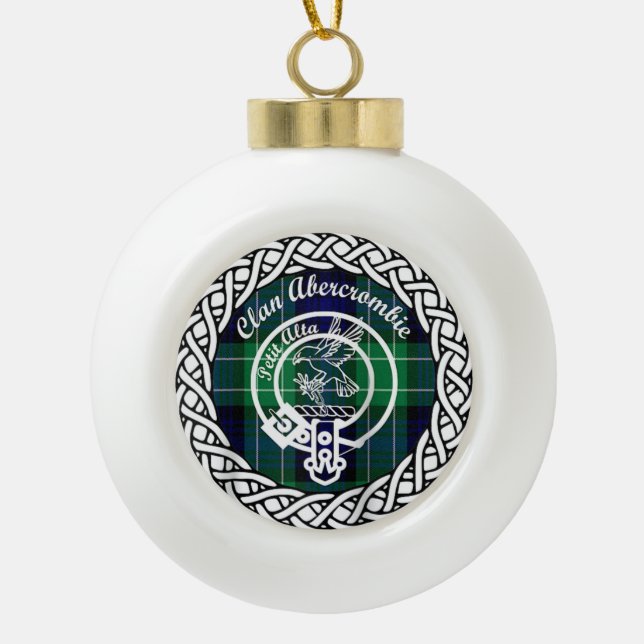 Boule En Céramique Clan écossais Abercrombie Tartan et Crest (Devant)