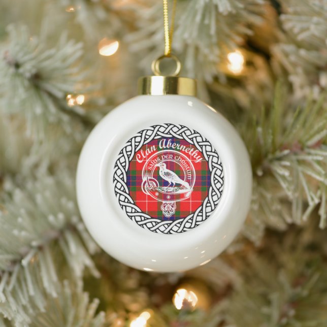 Boule En Céramique Clan écossais Abernethy Tartan et Crest (Arbre)