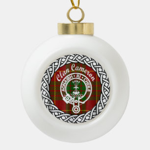 Boule En Céramique Clan écossais Cameron Tartan et Crest