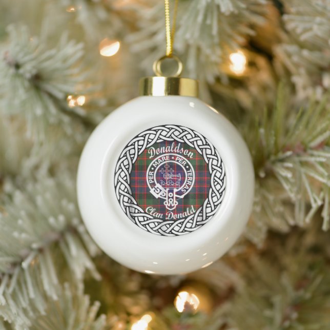 Boule En Céramique Clan écossais Donaldson Donald Tartan et Crest (Arbre)