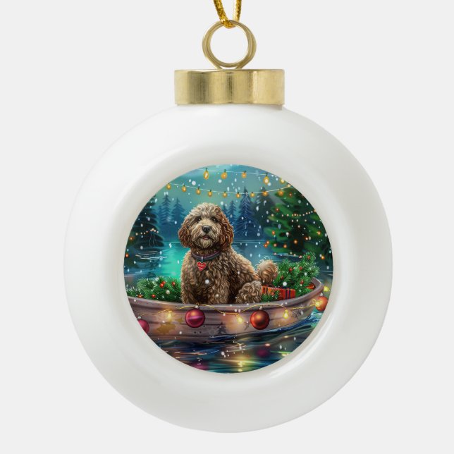 Boule En Céramique Cockapoo Christmas Festive Voyage (Devant)