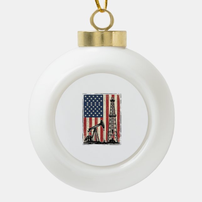 Boule En Céramique Conception de chemise vectorielle du drapeau améri (Devant)