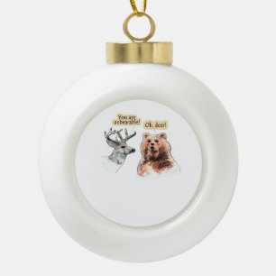 Boule En Céramique Conception de faune drôle d'ours et de cerf en con