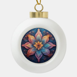 Boule En Céramique Conception de fleurs de mandala colorées