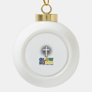 Boule En Céramique Conception de t-shirt lumineux de croix chrétienne