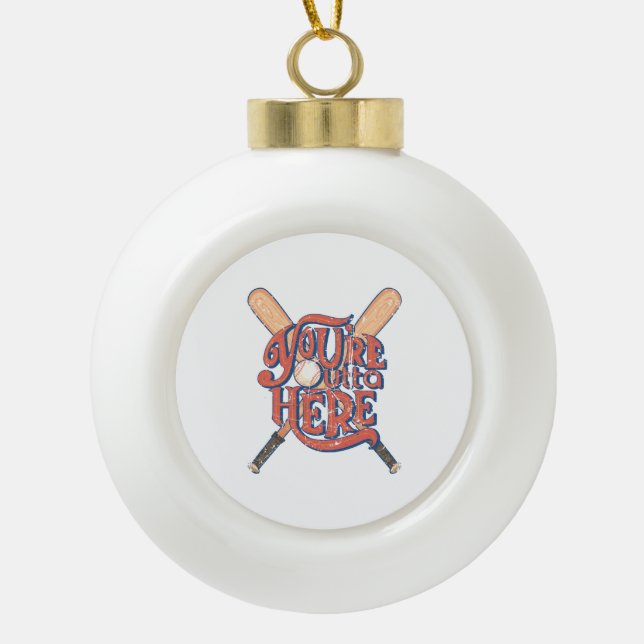 Boule En Céramique Conception du ventilateur de baseball rétro (Devant)