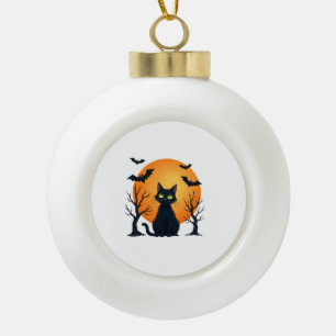 Boule En Céramique Costume de chat de Noël effrayant vintage Chat Rét