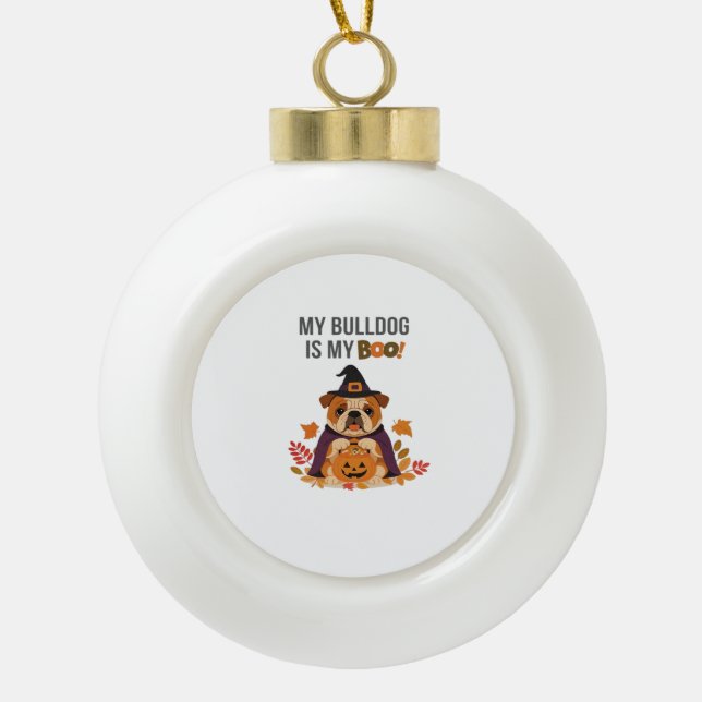 Boule En Céramique Costume d'Halloween Bulldog Mon Bulldog est Mon Bo (Devant)