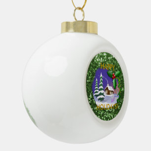 Boule En Céramique Cottage de Noël neigeux