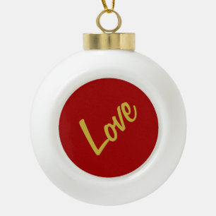 Boule En Céramique Couleurs rouge or rouge écarlate Love Mariage Call