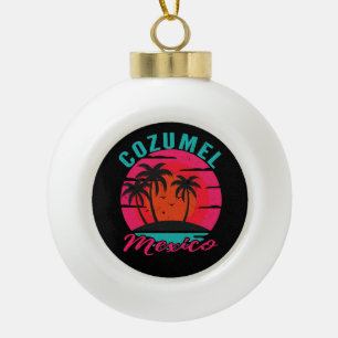 Boule En Céramique Cozumel Mexique Palm Trees Beach
