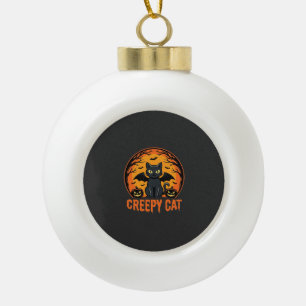 Boule En Céramique Création graphique de chat effrayant Halloween cha