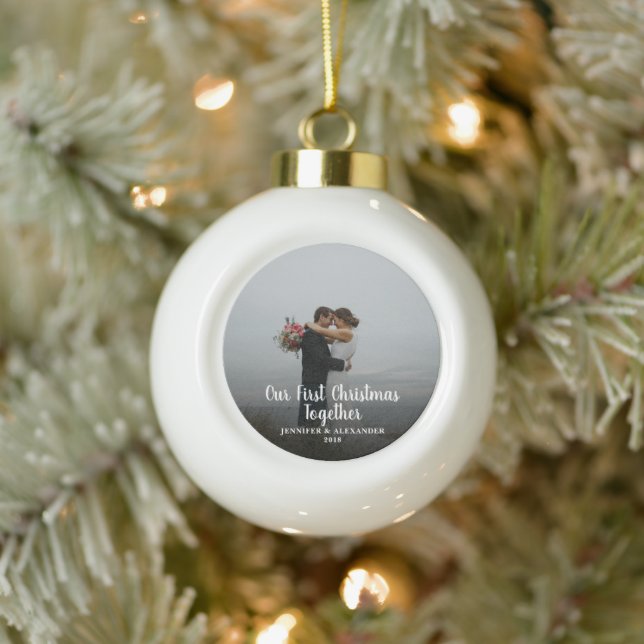 Boule En Céramique Créez votre propre photo First Christmas ensemble (Arbre)