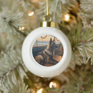 Boule En Céramique Croisière de Noël du Berger Belge : Vacances Formi