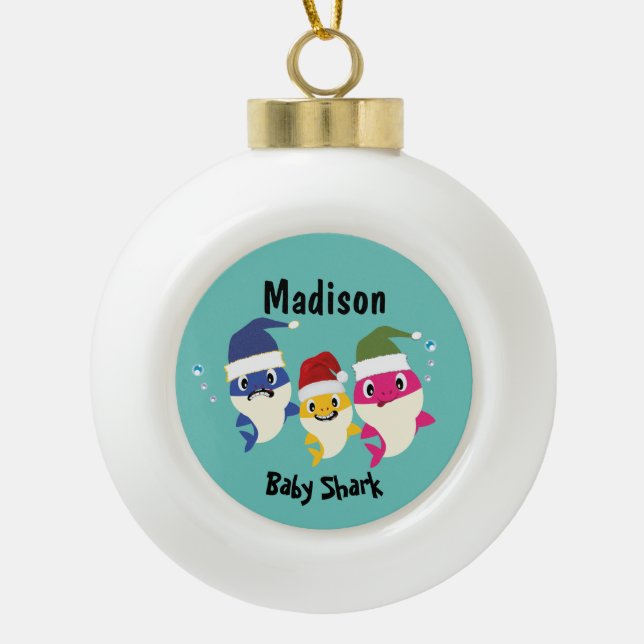 Boule En Céramique Cute Shark 🦈 Super Ocean Christmas Kids Fun (Devant)