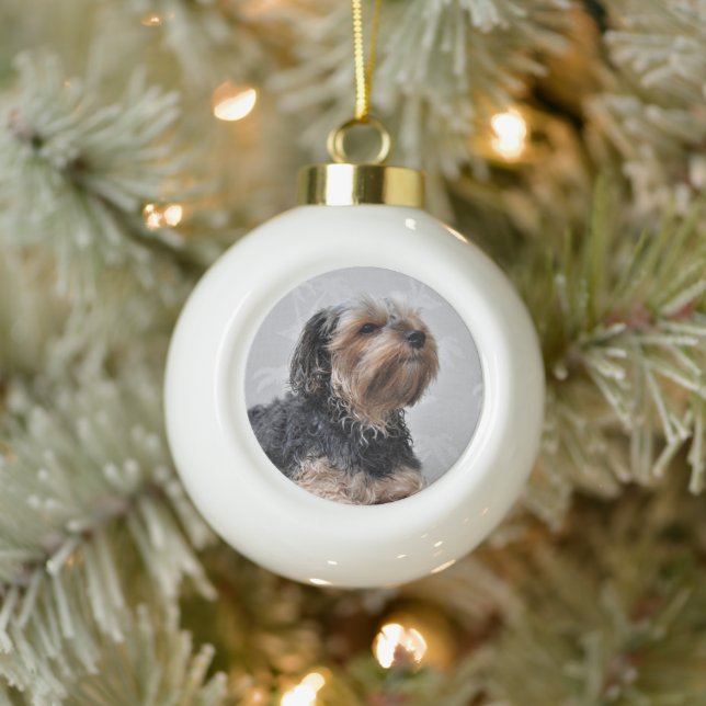 Boule En Céramique Cute Yorkie Yorkshire Terrier bronzage (Arbre)