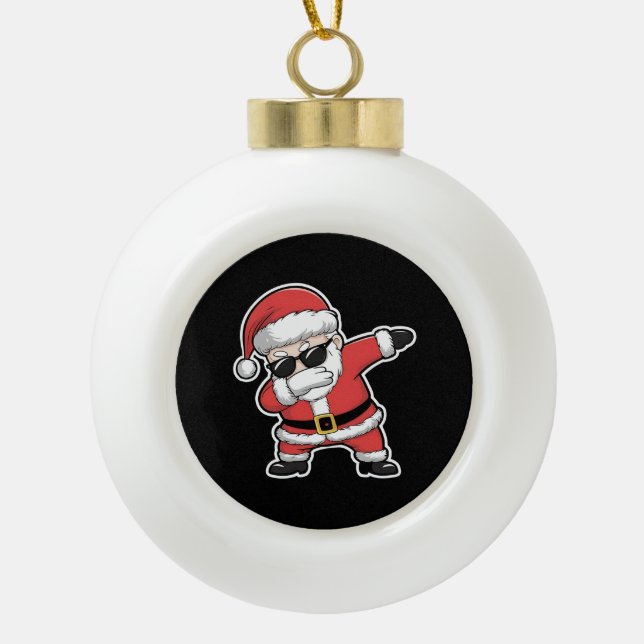 Boule En Céramique Dabbing Père Noël Xmas Lumières Enfants Cadeaux de (Devant)