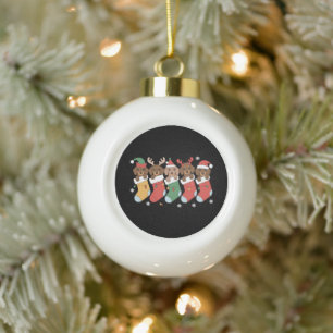 Boule En Céramique Dachshund Maman Noël Amoureux des chiens cadeau No