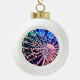 Boule En Céramique Décor vert et bleu