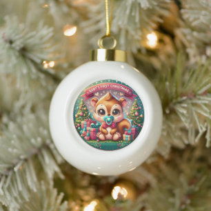 Boule En Céramique Décoration festive de Noël du premier bébé adorabl