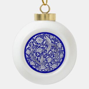 Boule En Céramique Design chinois antique double phoenix