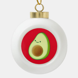 Boule En Céramique Dessin Avocado rouge