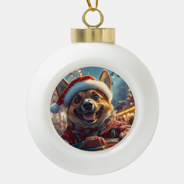 Boule En Céramique Dessous de verre roulette de chien Malinois belge  (Devant)