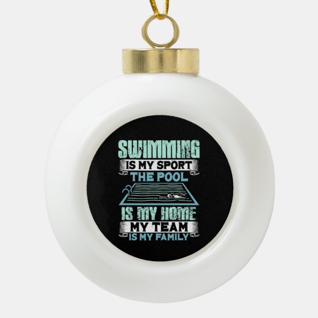 Boule En Céramique Devis de natation amusant (Devant)