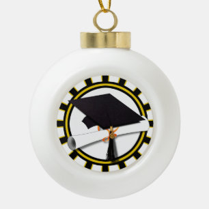 Boule En Céramique Diplôme de Casquette et diplôme avec couleurs de l