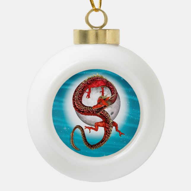 Boule En Céramique Dragon de l'Est - Mythique Créature Imaginaire (Devant)