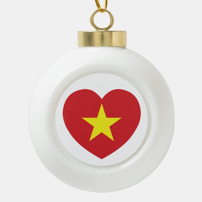 Boule En Céramique Drapeau cardiaque du Vietnam (Devant)