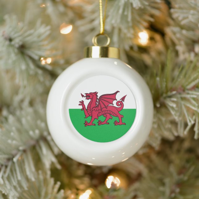 Boule En Céramique Drapeau celtique du Dragon rouge du Pays de Galles (Arbre)