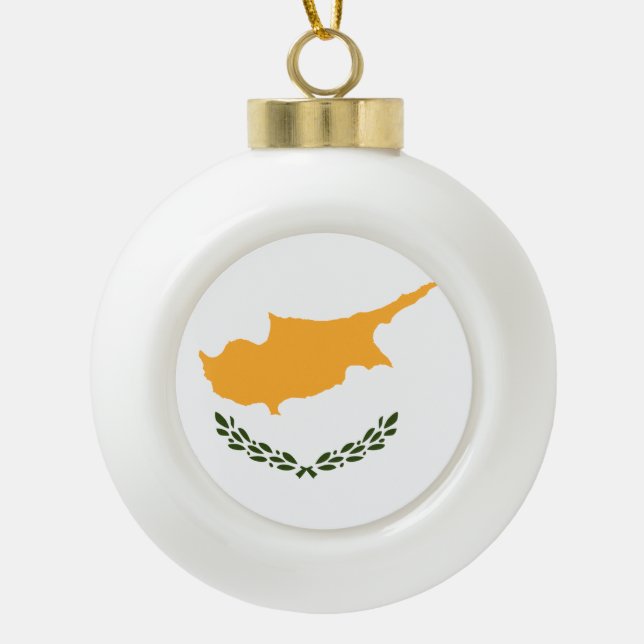 Boule En Céramique Drapeau de Chypre (Devant)