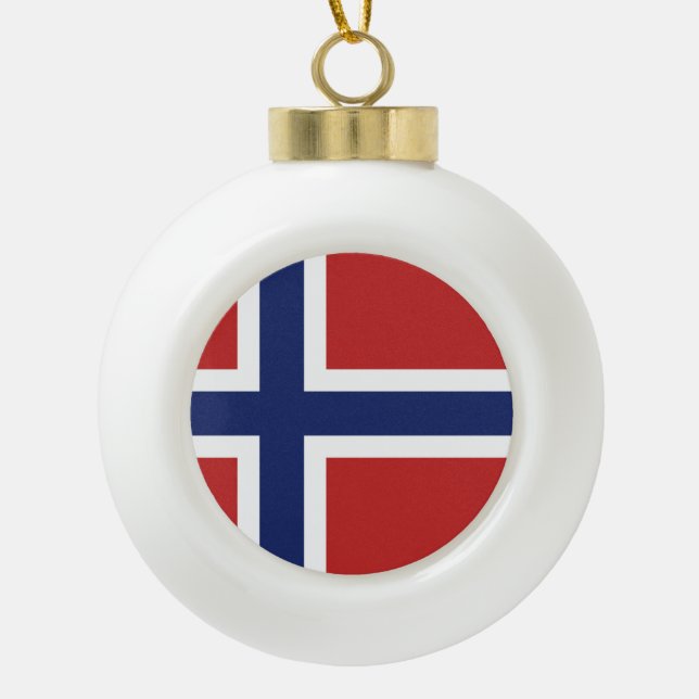 Boule En Céramique Drapeau de la Norvège (Devant)