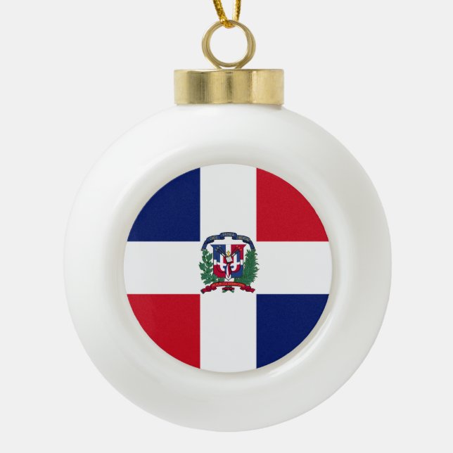Boule En Céramique Drapeau de la République Dominicaine (Devant)