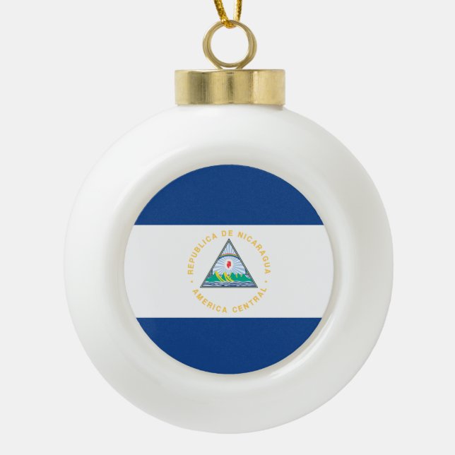 Boule En Céramique Drapeau du Nicaragua (Devant)