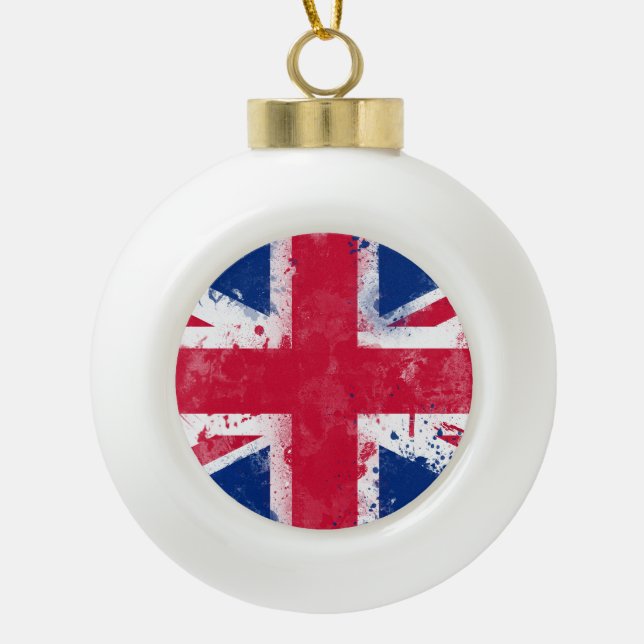 Boule En Céramique Drapeau du Royaume-Uni ou de l'Union Jack (Devant)