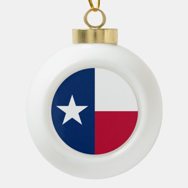 Boule En Céramique Drapeau du Texas : Longhorns, l'État de l'étoile s (Devant)