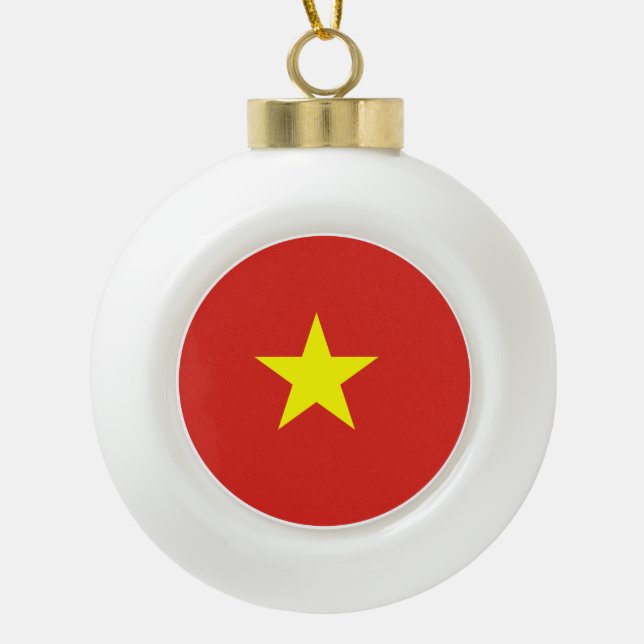 Boule En Céramique Drapeau du Vietnam (Devant)
