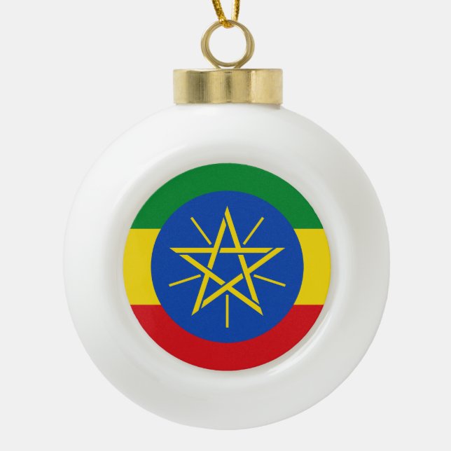 Boule En Céramique Drapeau éthiopien (Devant)